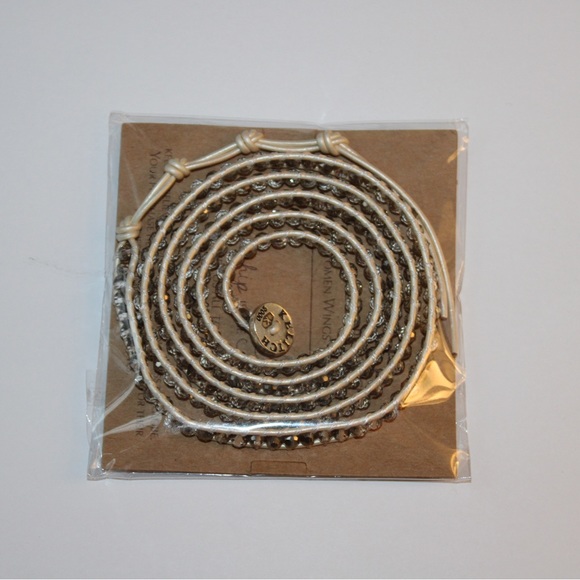 Crystal Wrap Necklace with White Trim - Picture 4 of 6